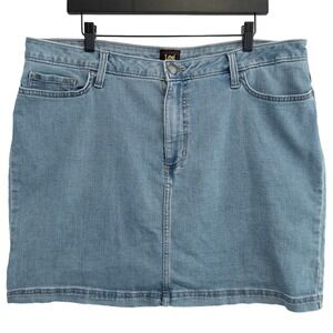 Lee Denim Skort Womens 20 Light Wash Blue Casual Stretch Mini Skirt Western